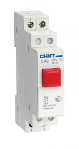 кнопка модульная NP9-12D3/2 с подсветкой, 1НО+2НЗ, AC/DC230В, красная(CHINT)